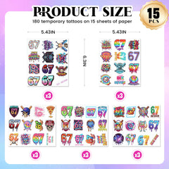 CozyNuukee 6-7 birthday decorations tattoos, decorate phones and bottles with style.