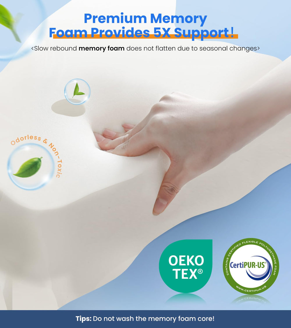 Cozyplayer memory foam core provides breathable, odorless support.