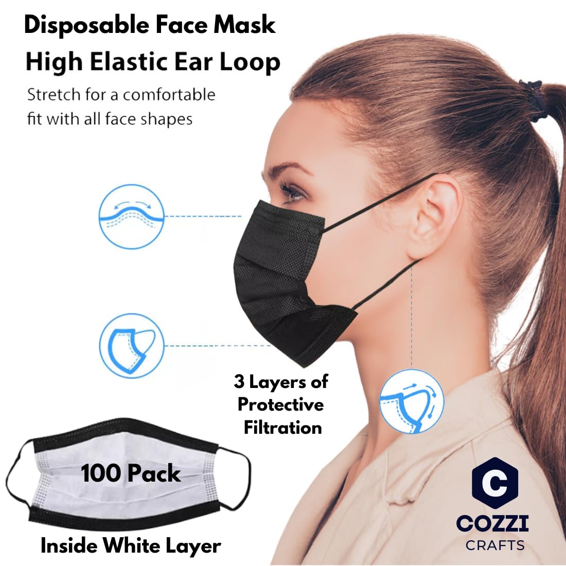 Cozzi Crafts white inner layer provides soft comfort against skin.