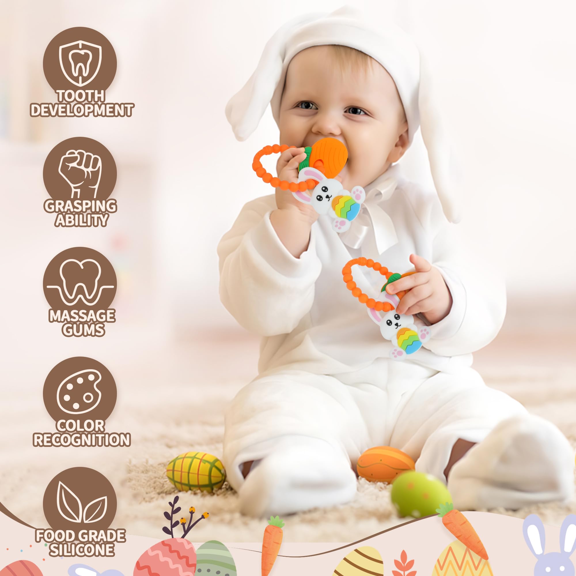 Cozzymore carrot teether with easy grip design