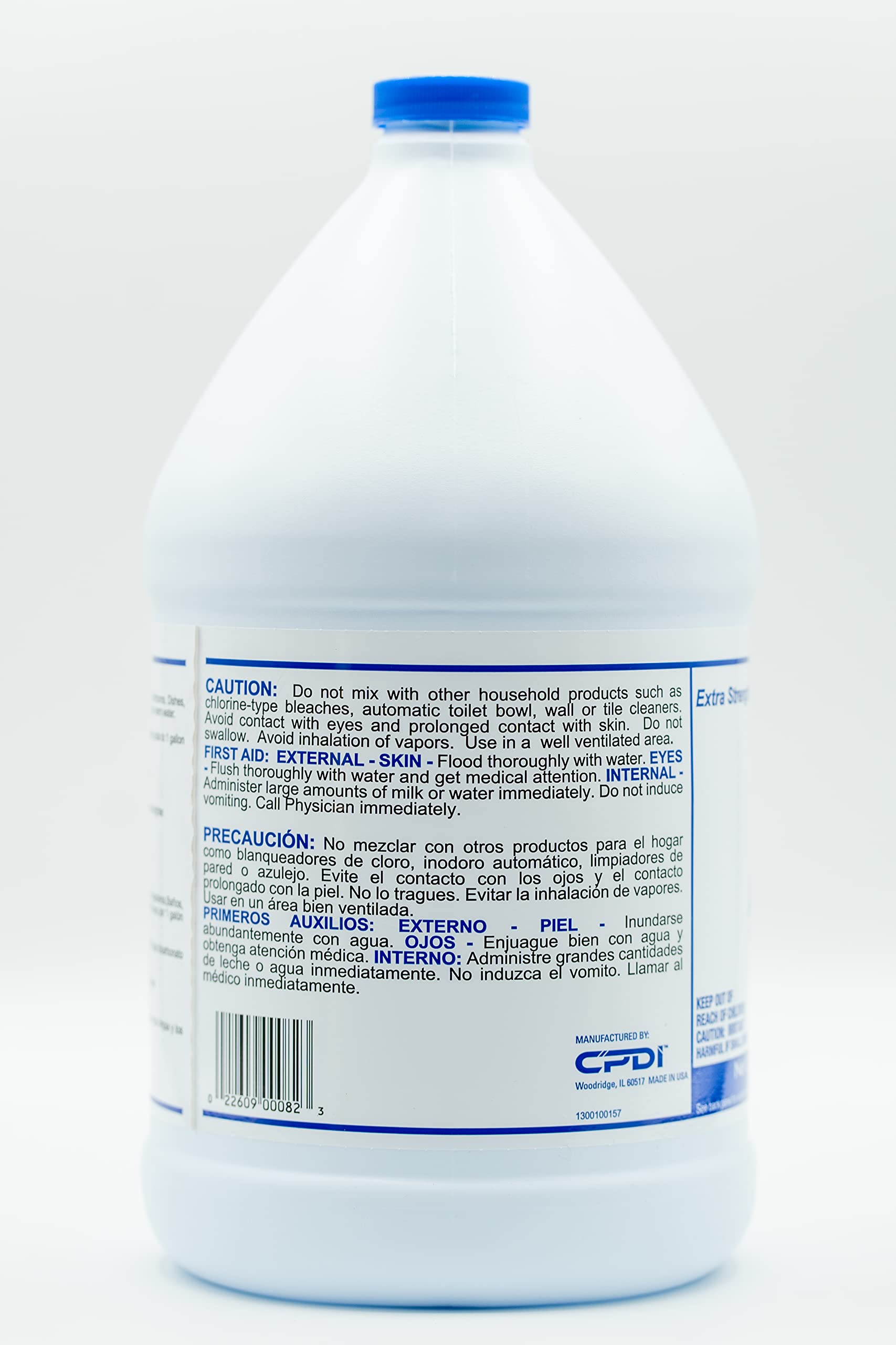 CPDI Clear Ammonia Cleaner in bathroom for shower door buildup control.