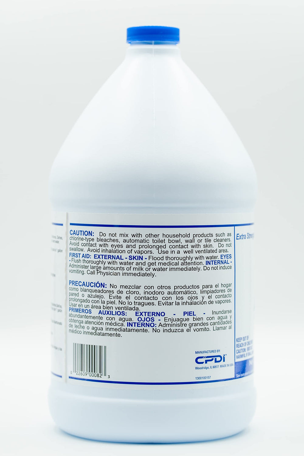 CPDI Clear Ammonia Cleaner in bathroom for shower door buildup control.