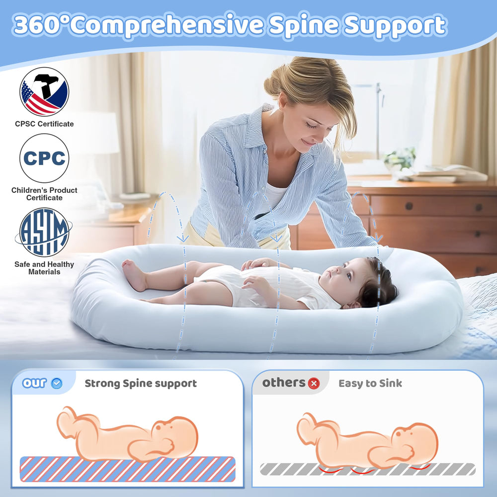 Cpzzkq cushion in tummy-time position supports gentle back posture