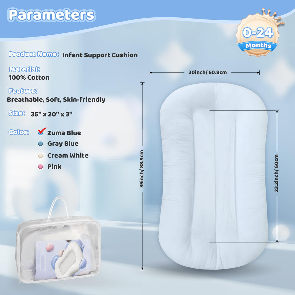 Cpzzkq cushion in soft zuma-blue color enhances cozy nursery visuals