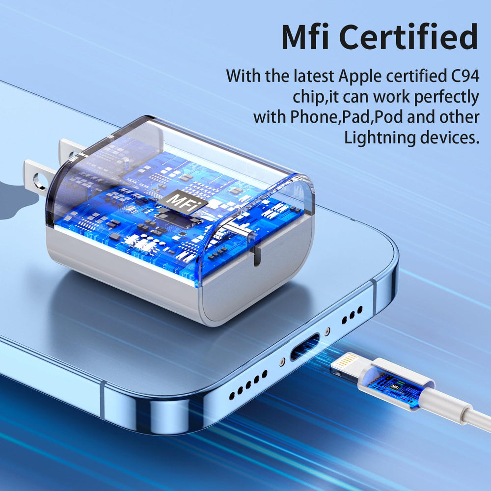 CQDKWG USB-C to Lightning cable, 6ft, flexible placement for convenient charging