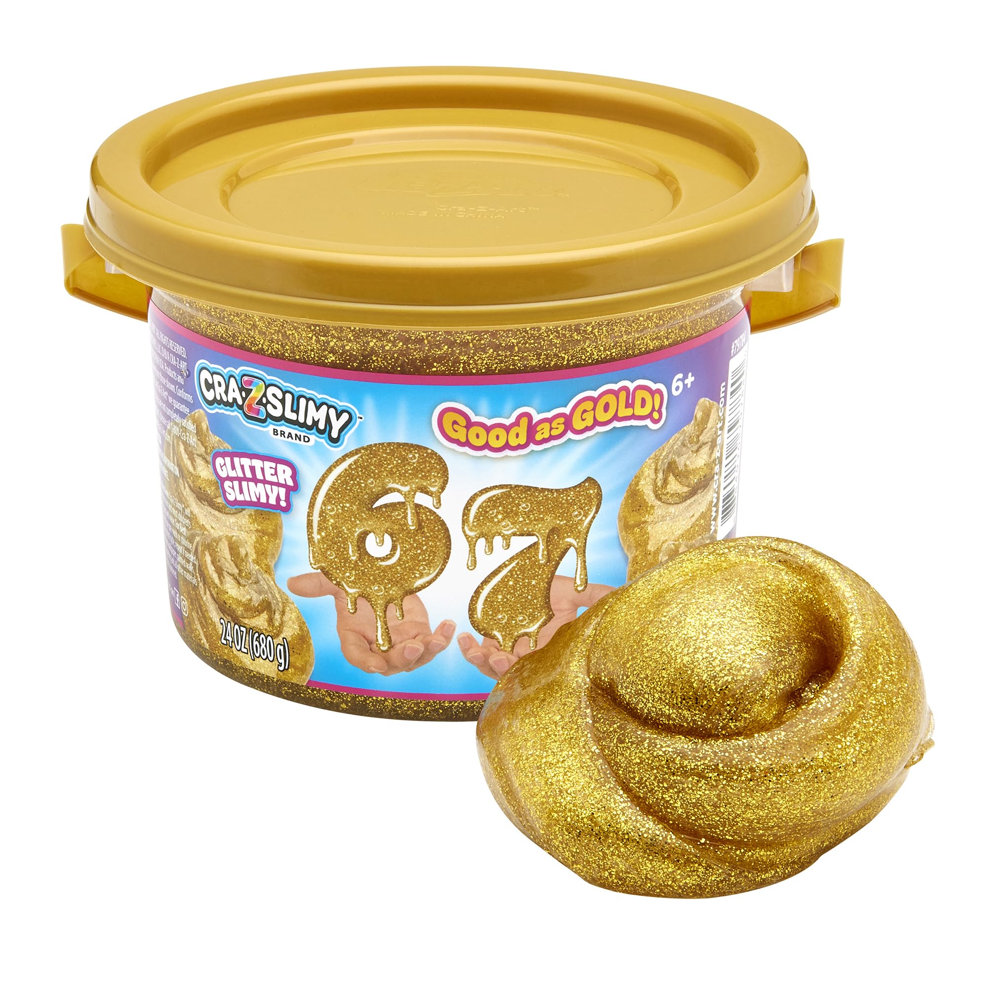 Cra-Z-Art 67 slime bucket with gold glitter for sparkly, mess-friendly play