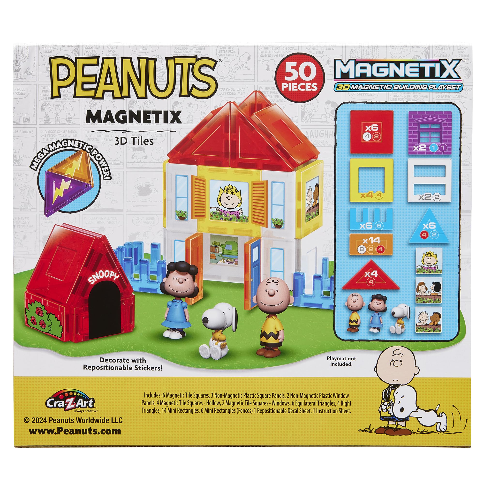 Cra-Z-Art Magnetix Peanuts 50-piece contents included for total building play