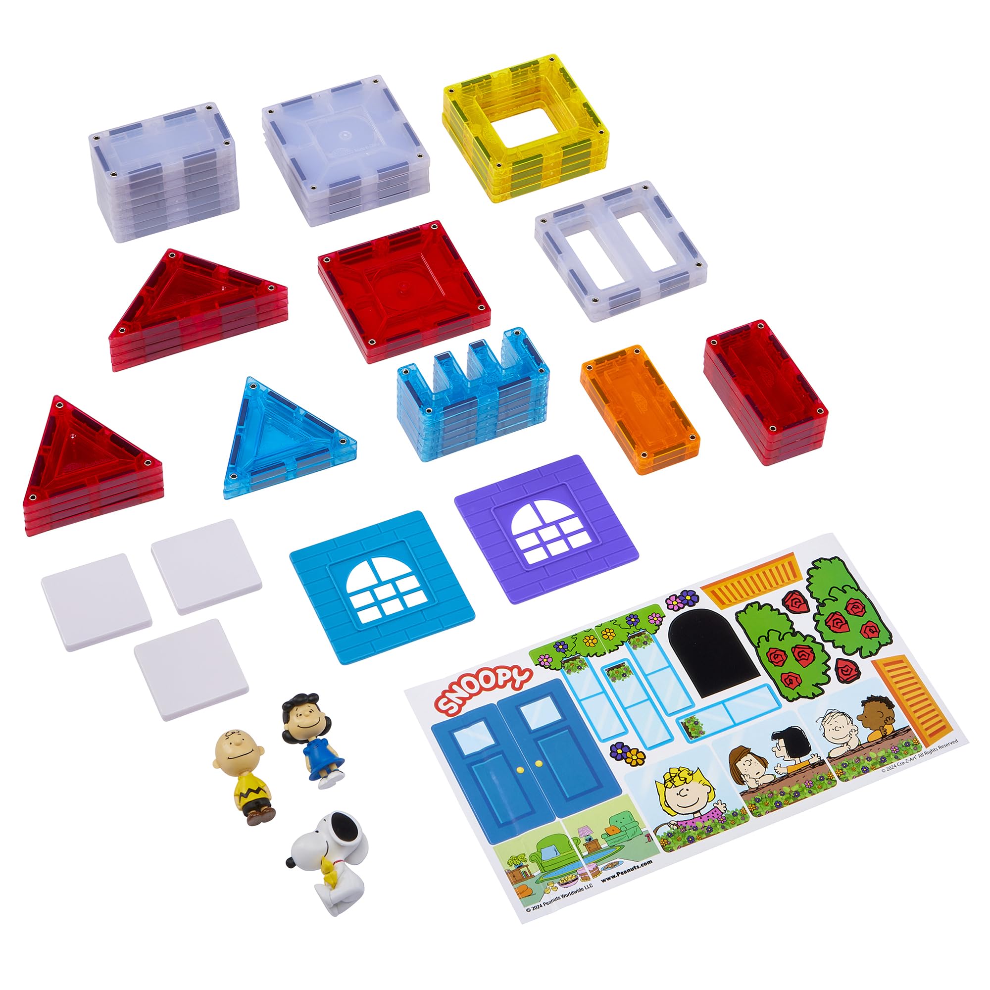 Cra-Z-Art Magnetix Peanuts decal sheet for adding flowers and characters to houses