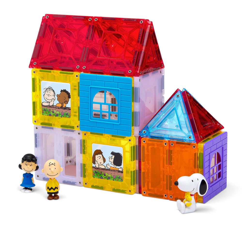 Cra-Z-Art Magnetix Peanuts Snoopy doghouse tile with movable figures for imaginative play