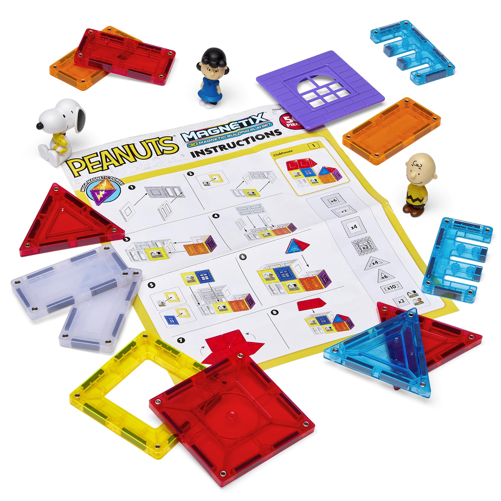 Cra-Z-Art Magnetix Peanuts yard area with grass and interactive setup for Peanuts scene