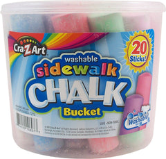Cra-Z-Art sidewalk chalk bucket with 20 sticks for vibrant, washable sidewalk art.