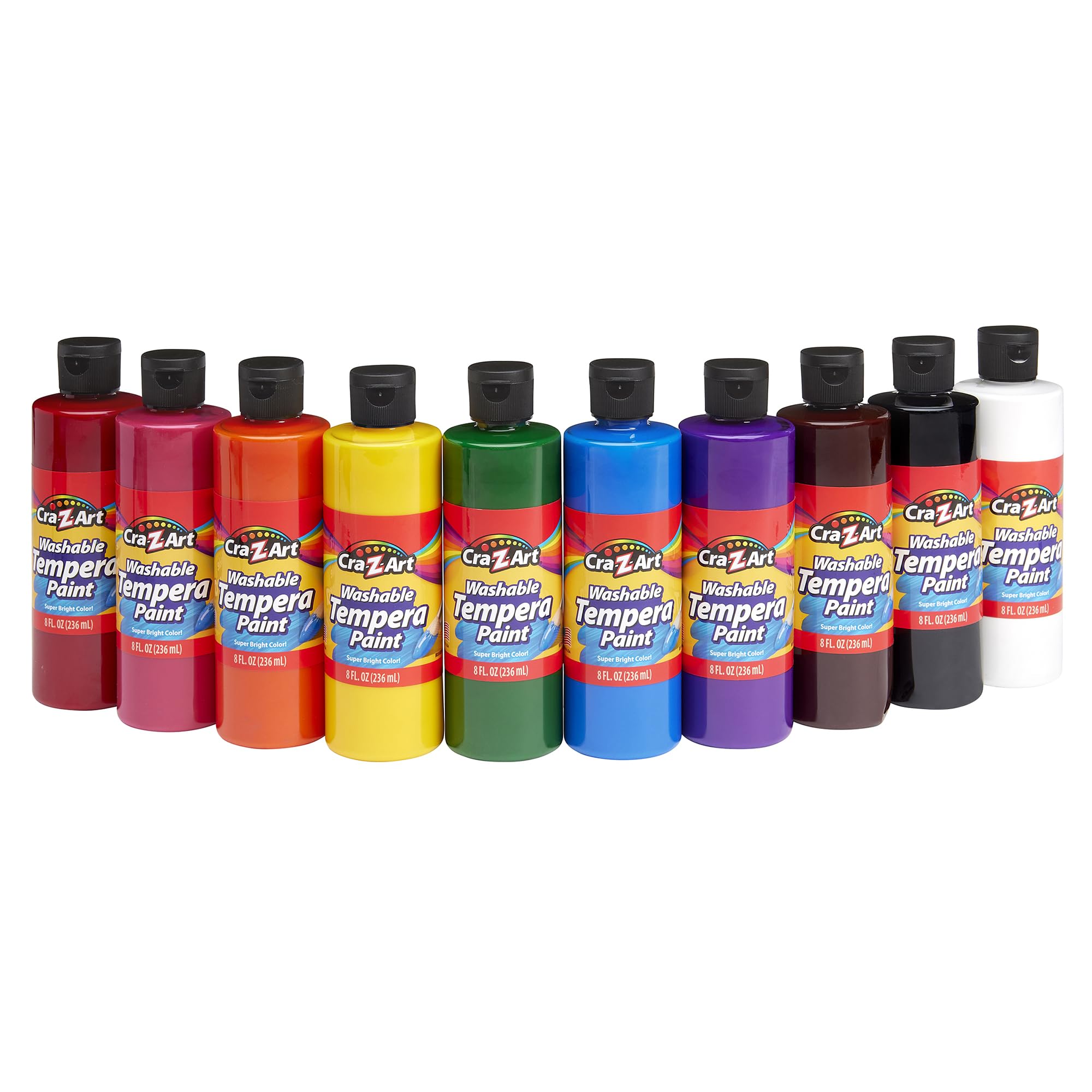 Cra-Z-Art washable tempera red bottle for vibrant classroom projects with easy cleanup.