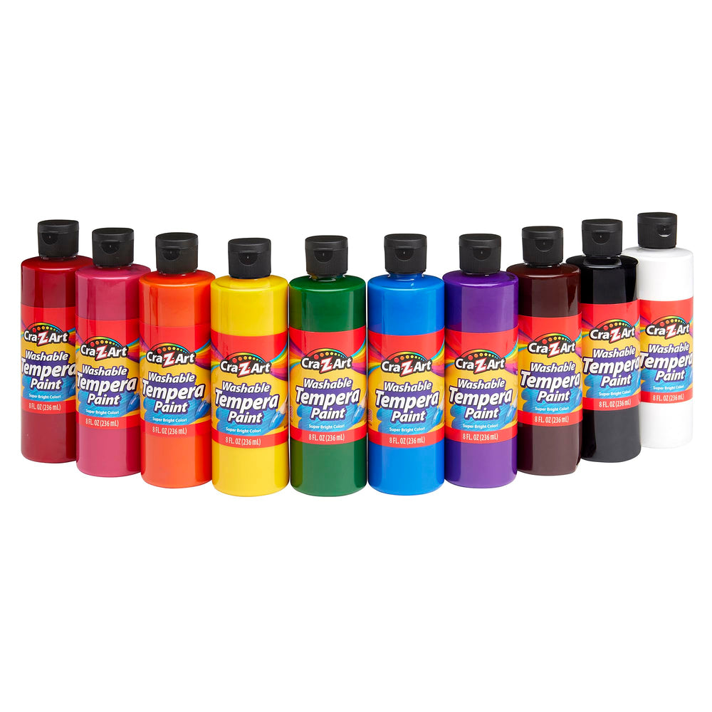 Cra-Z-Art washable tempera red bottle for vibrant classroom projects with easy cleanup.