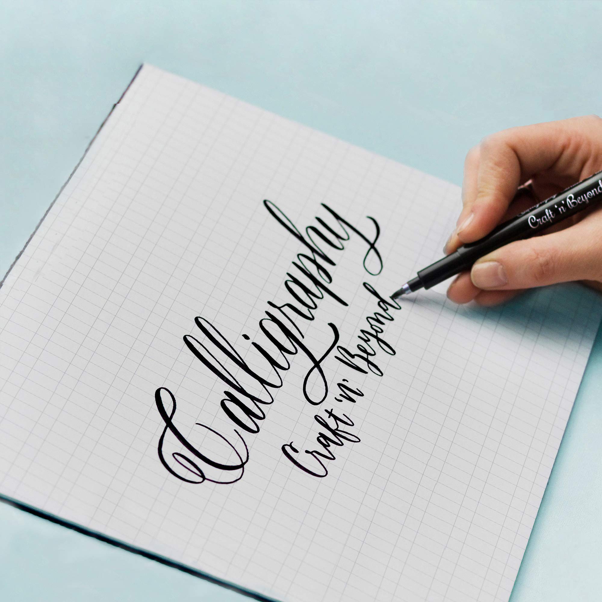 Craft 'n' Beyond fadeproof black ink drop – crisp lines with minimal bleed.