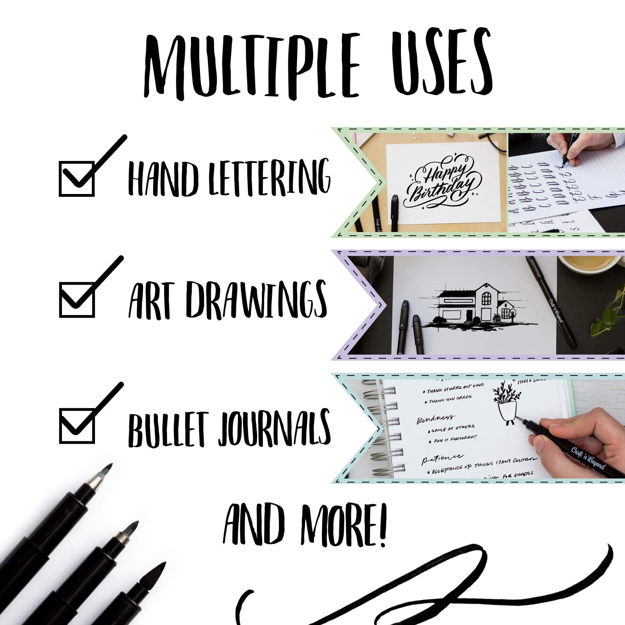 Craft 'n' Beyond smooth-stroke-tips – precise control for consistent lettering and sketching.