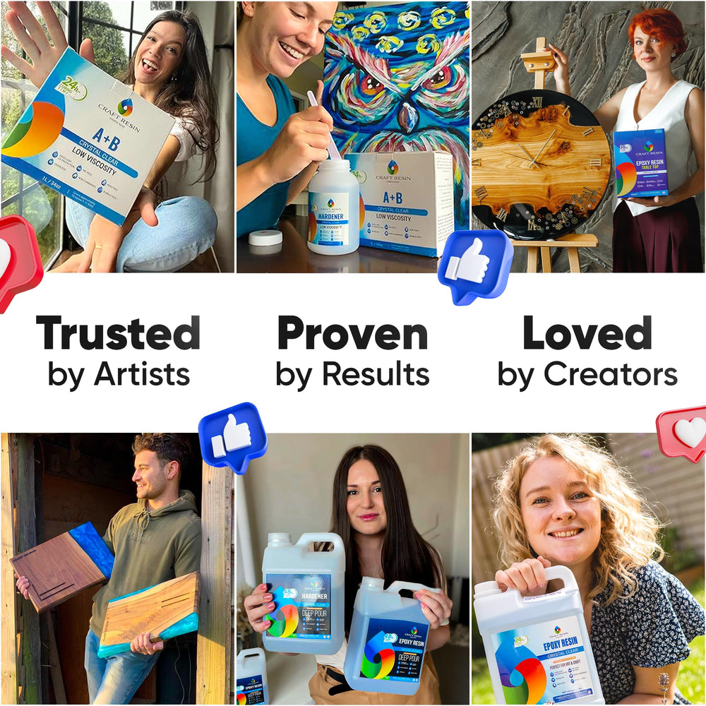 Craft Resin art on canvas with bubble-free, deep pours