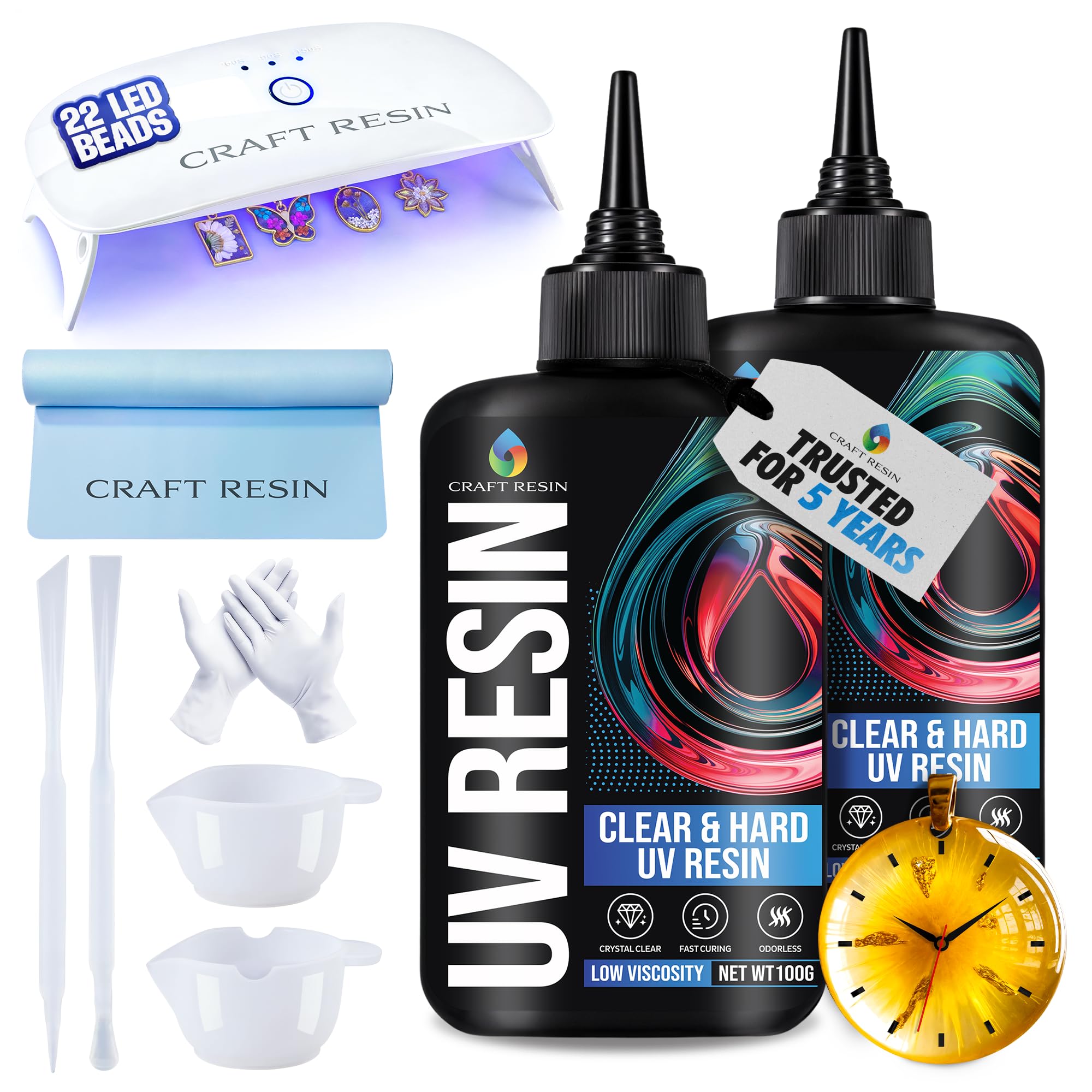 Craft Resin UV resin kit front view for beginner-friendly jewelry making