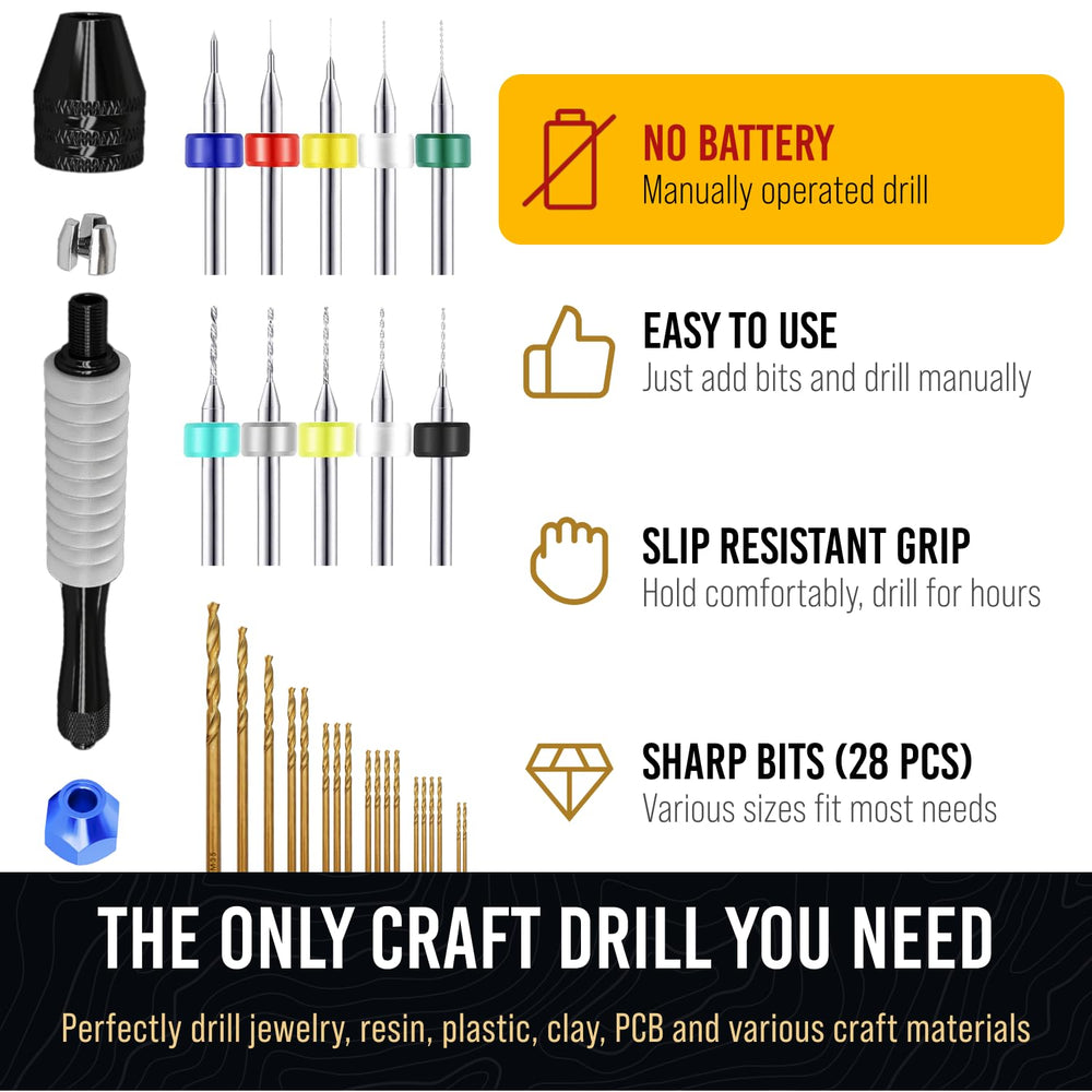 Craft911 micro drill bits set showcasing 18 HSS bits for fine crafting.
