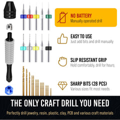 Craft911 micro drill bits set showcasing 18 HSS bits for fine crafting.