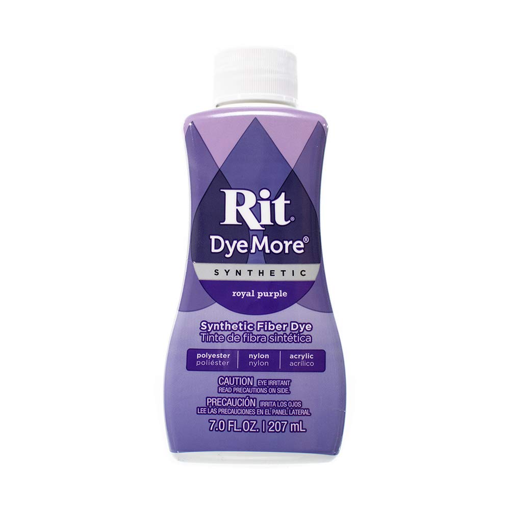 Craft County Rit DyeMore Royal Purple bottle ready to refresh colors on clothing.