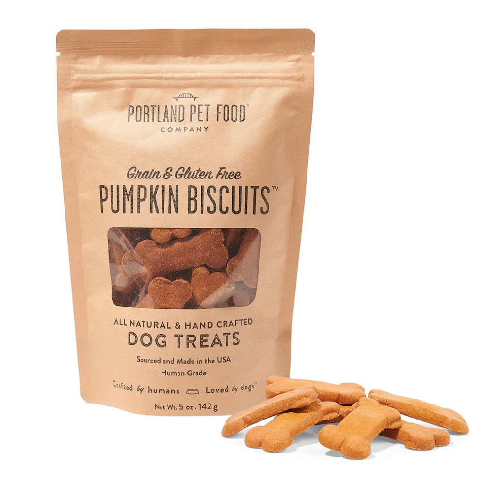 Crafted by Humans pumpkin dog treats bag highlights all-natural nutrition for dogs