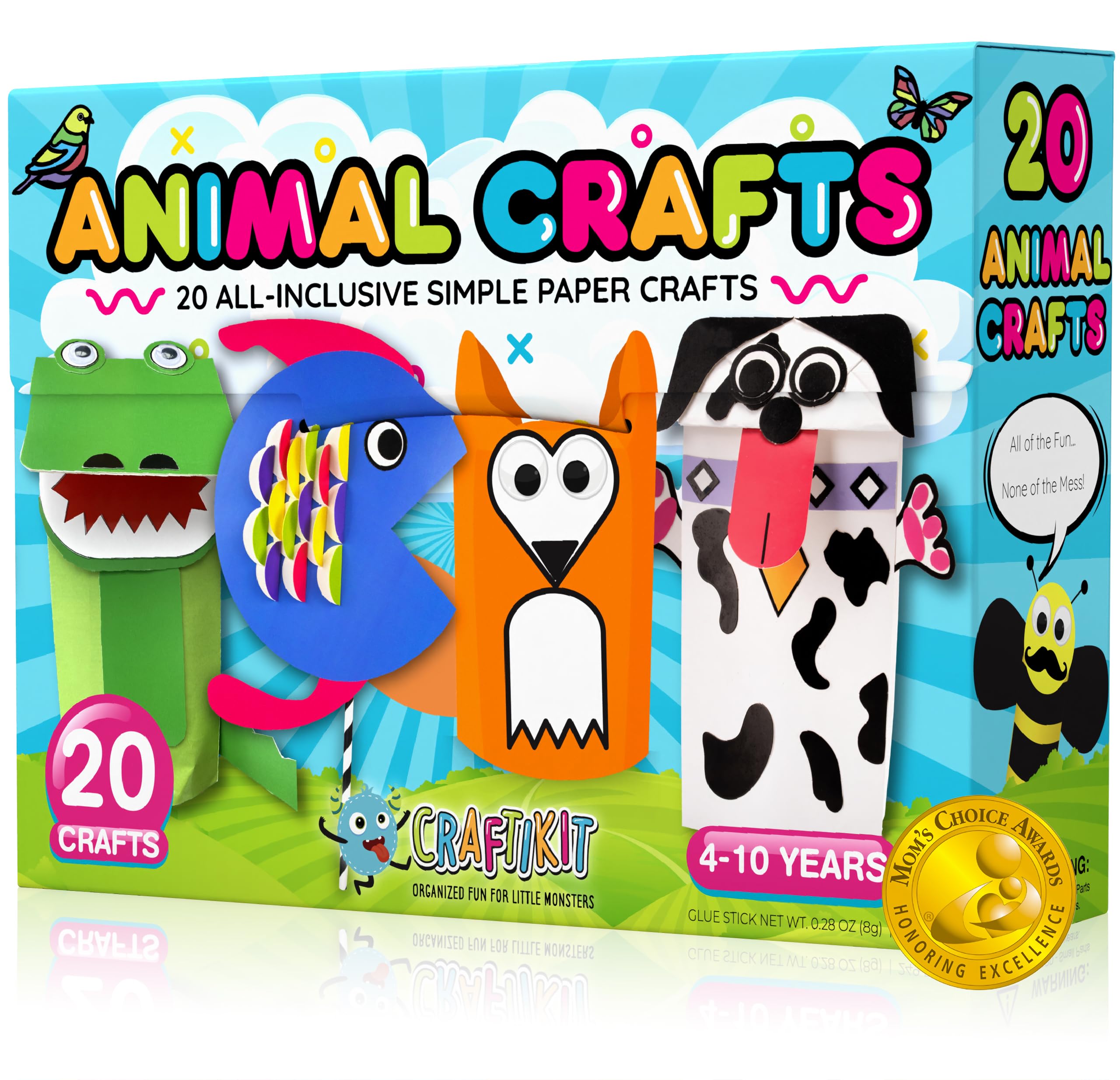 Craftikit 20-animal crafts packaged for mess-free fun