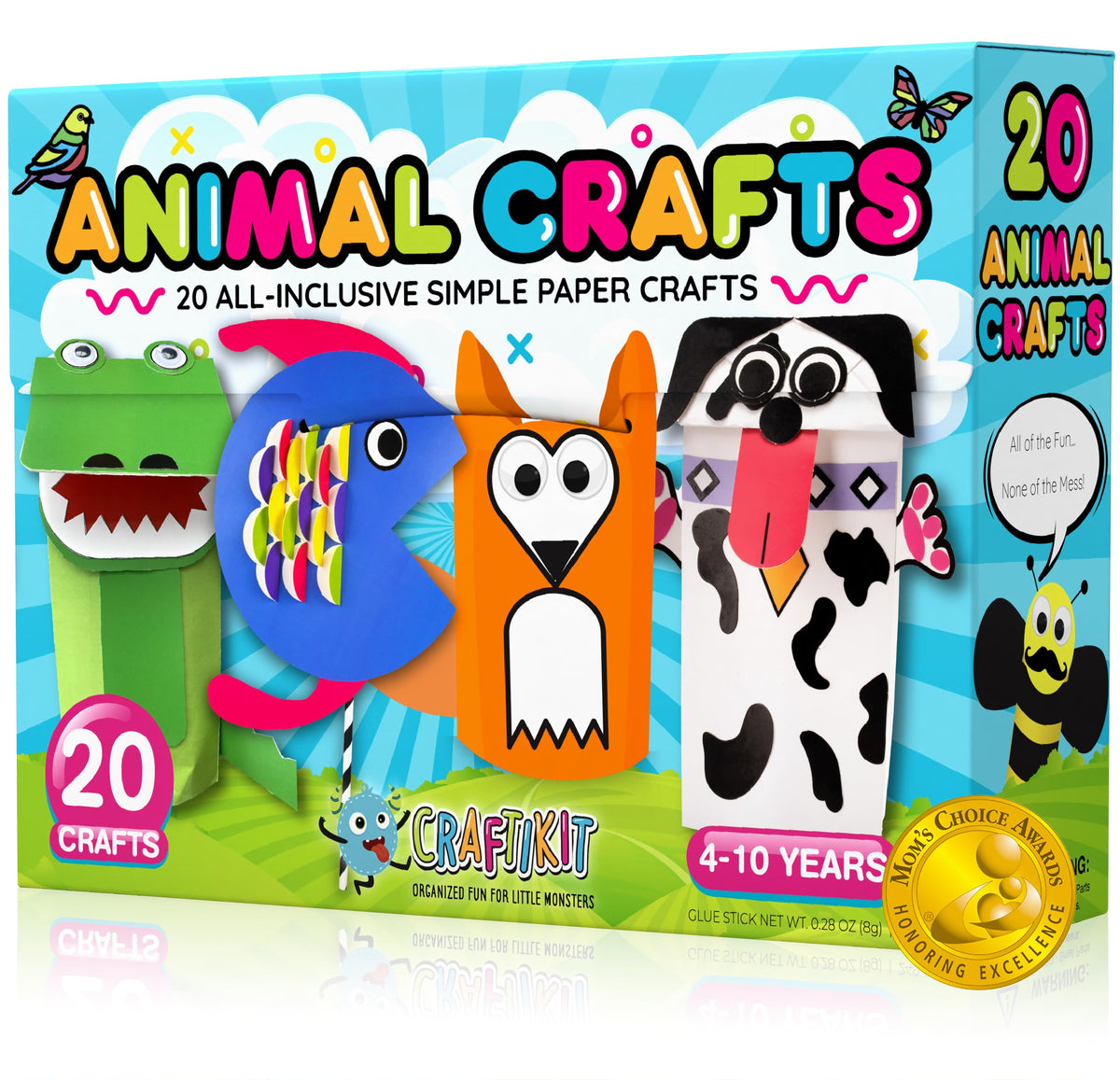 Craftikit 20-animal crafts packaged for mess-free fun