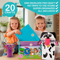 Craftikit color-coded envelopes organize projects by age for easy sorting