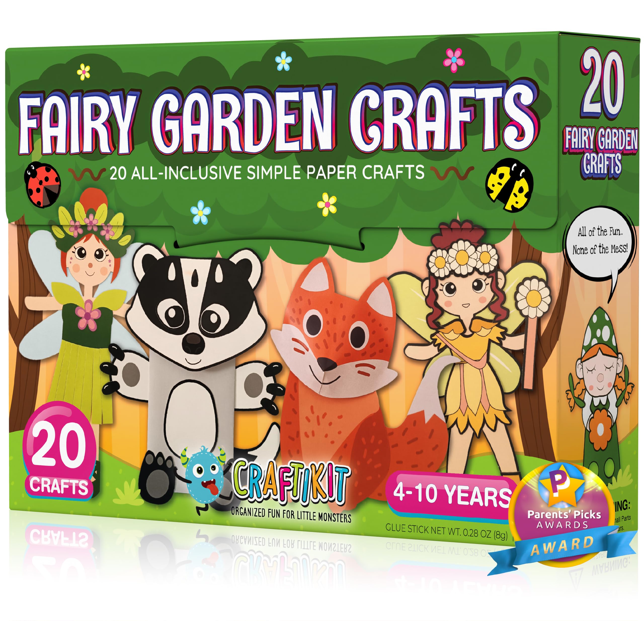 Craftikit Fairy Garden kit unboxing shows 20 all-in-one crafts for screen-free play.