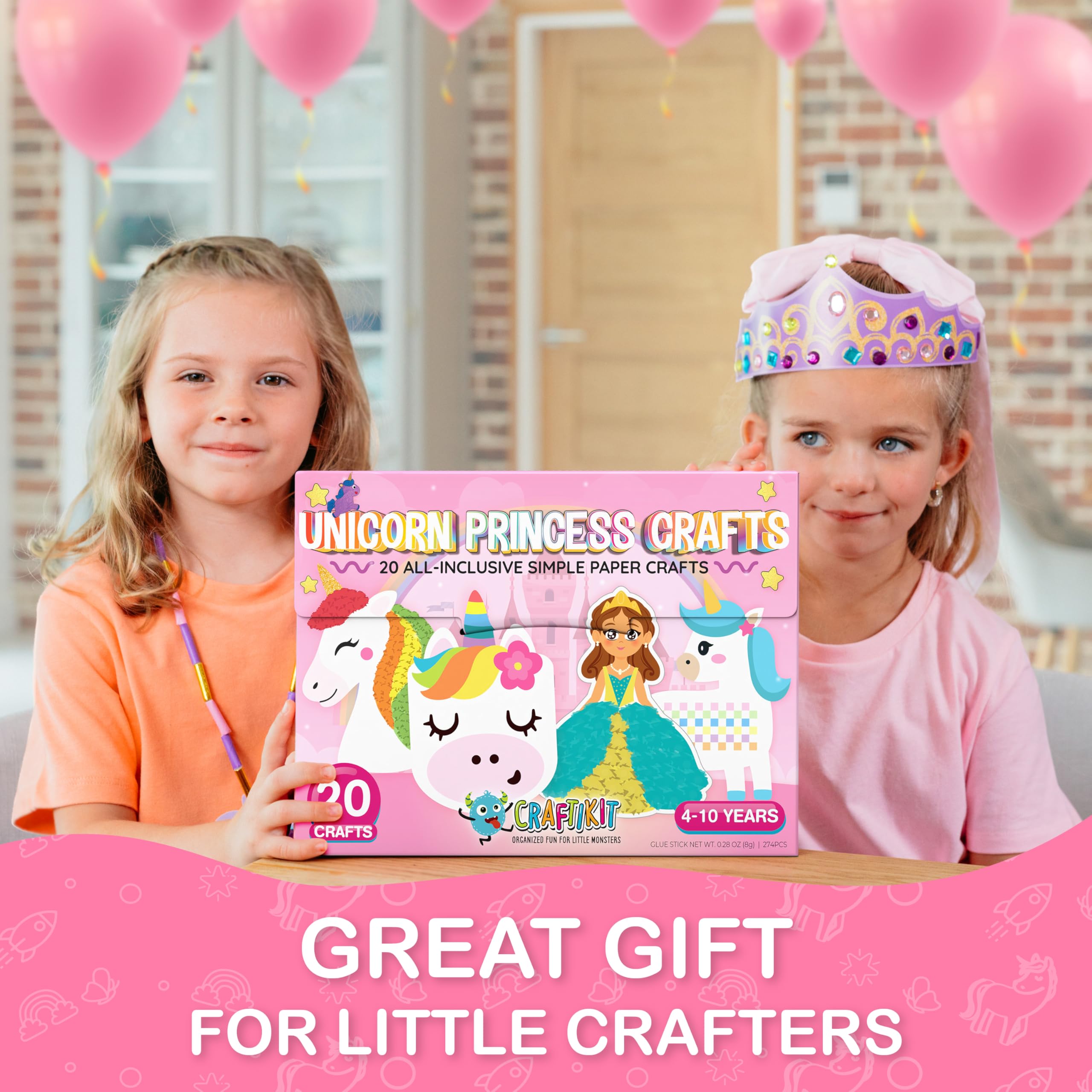 Craftikit prepped princess-unicorn crafts featuring easy setup for busy parents.