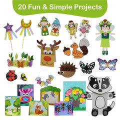 Craftikit twenty-projects spread highlights variety for imaginative storytelling and play.