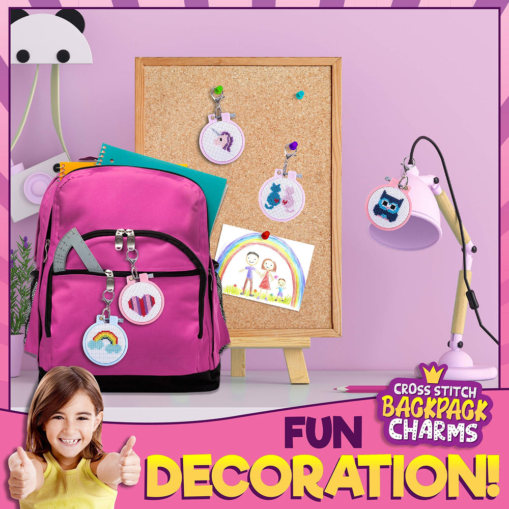 CRAFTILOO cross stitch kit with owl design supports fine motor practice.