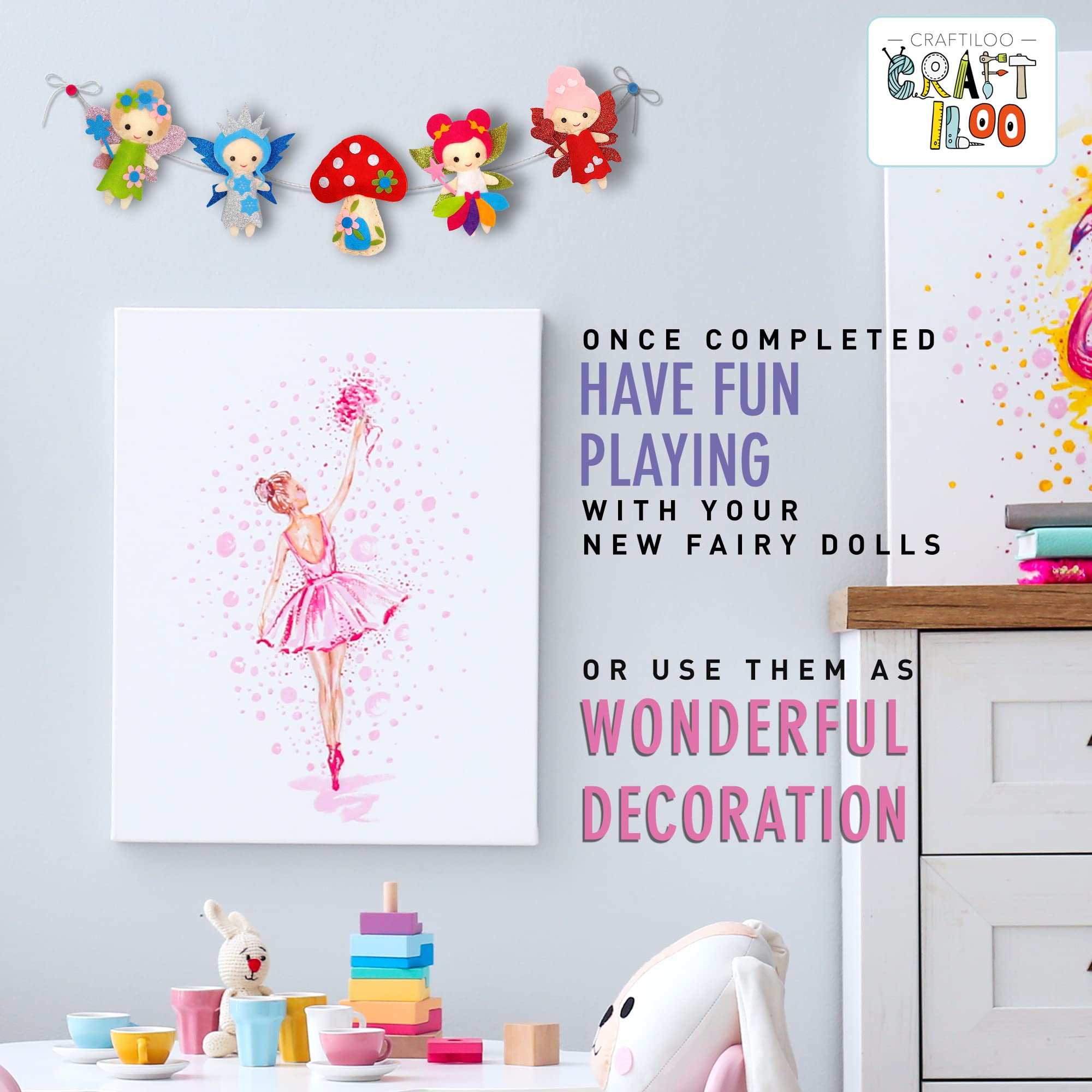 CRAFTILOO Finished fairy plush dolls are soft and display-worthy