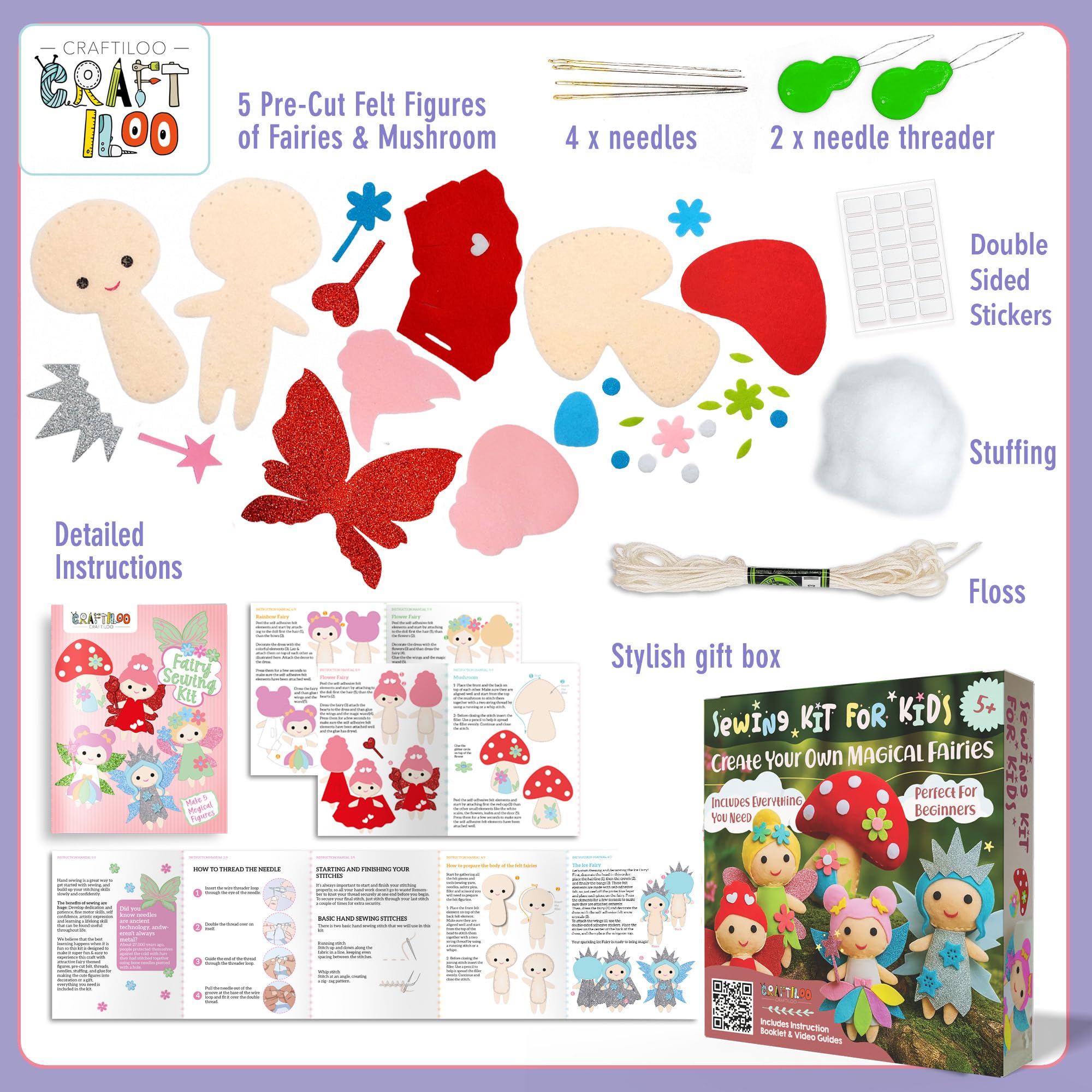CRAFTILOO Premium stuffing and clear glue for plush dolls