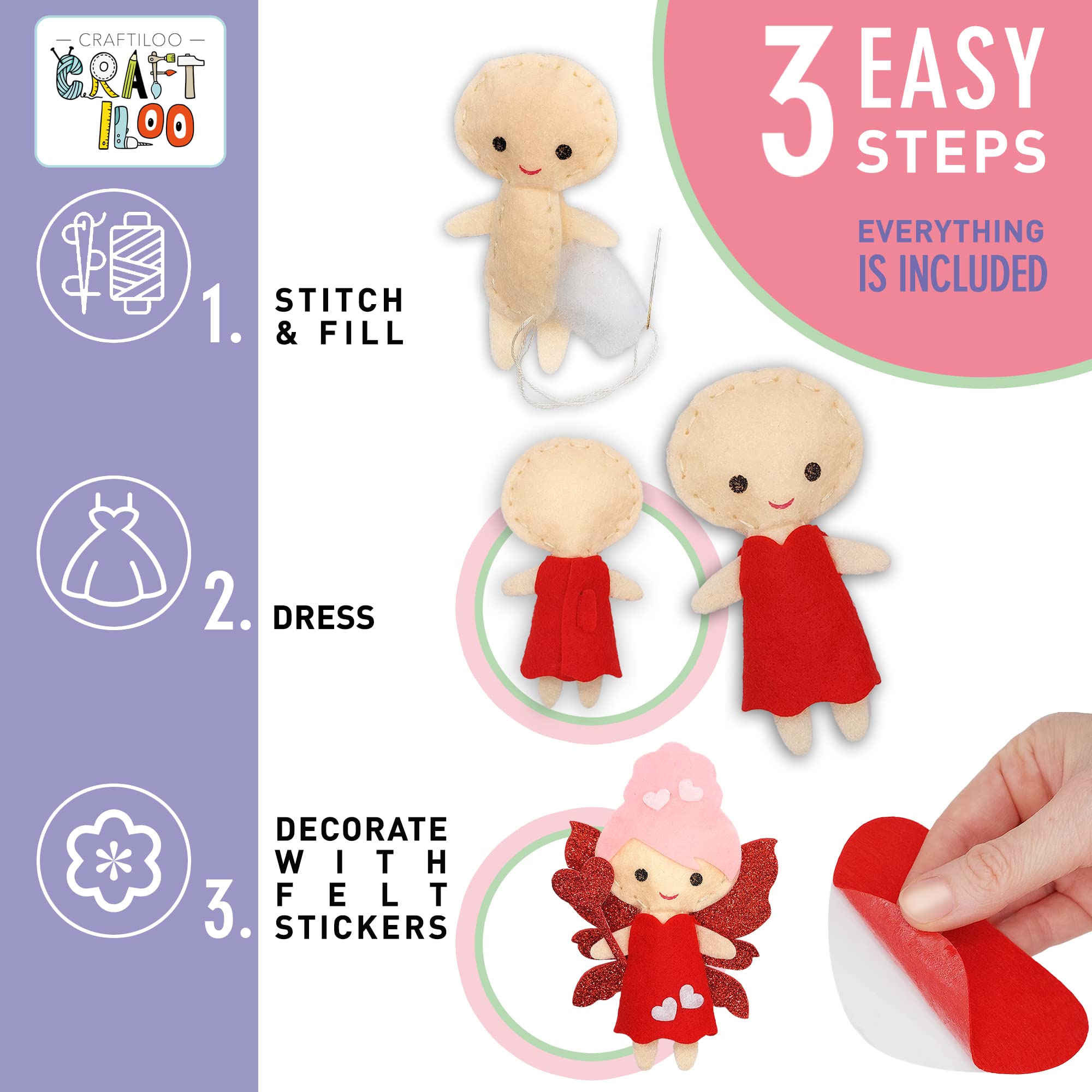 CRAFTILOO Safety needles and colorful floss for safe crafting