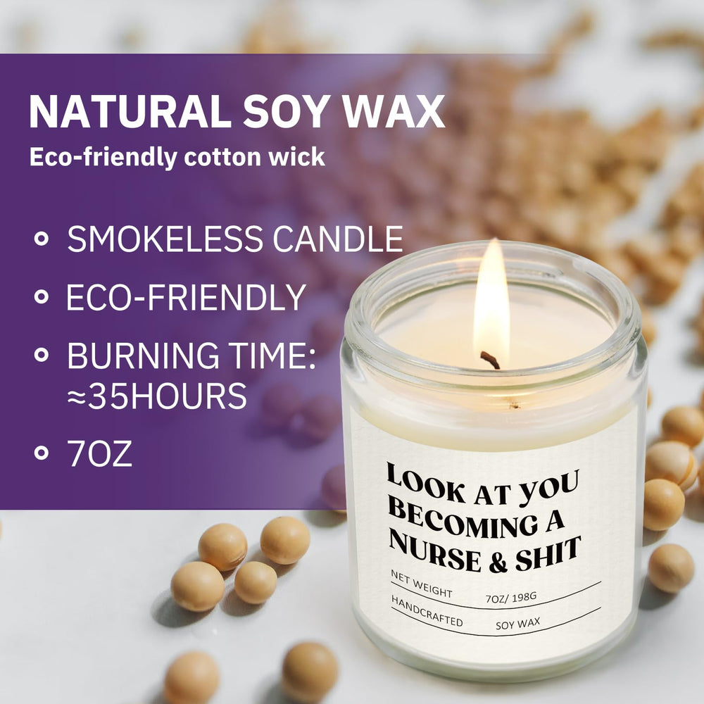 Craftique Nurse Candle with cotton wick delivering a steady, even burn.