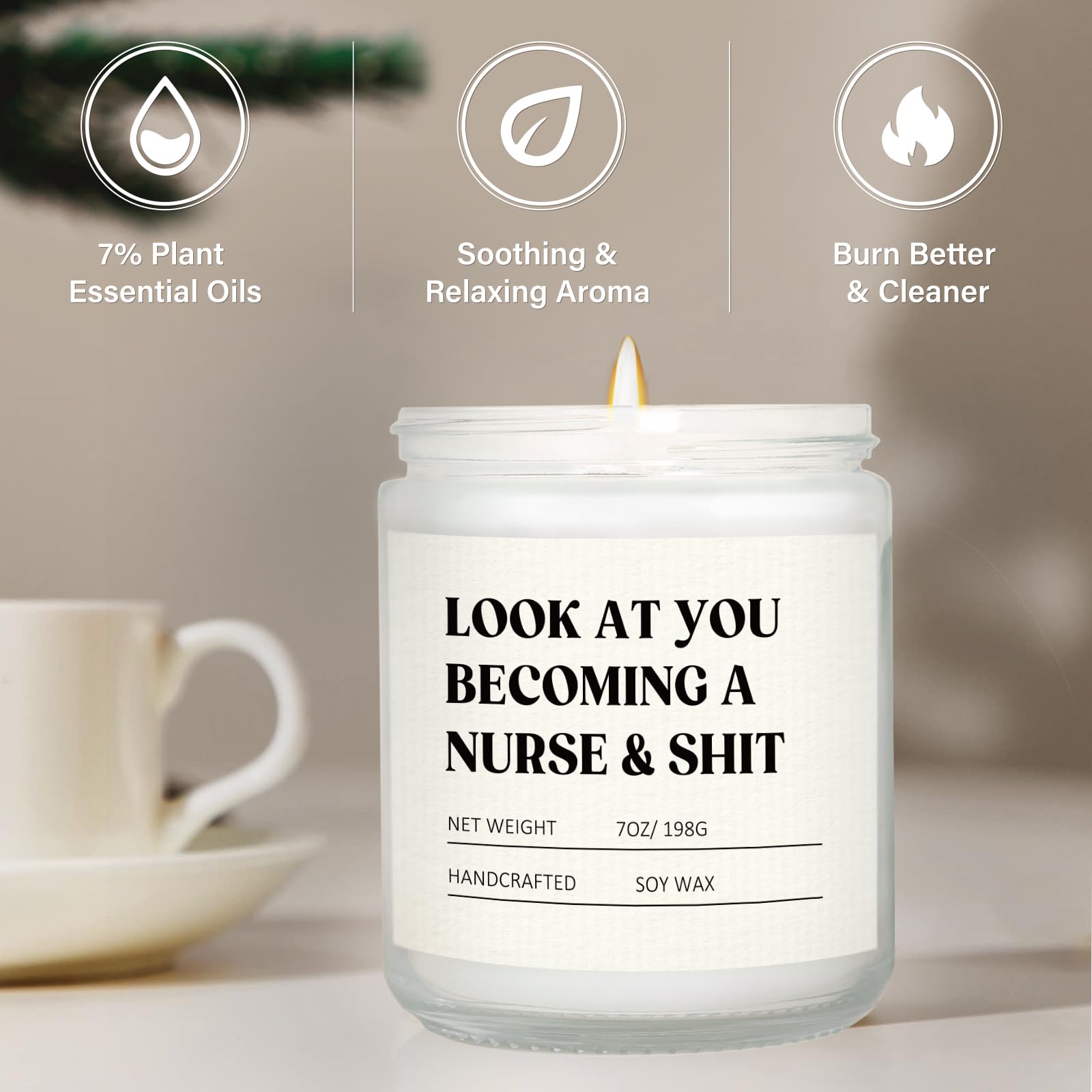 Craftique Nurse Candle made with natural soy wax for clean, long-lasting fragrance.