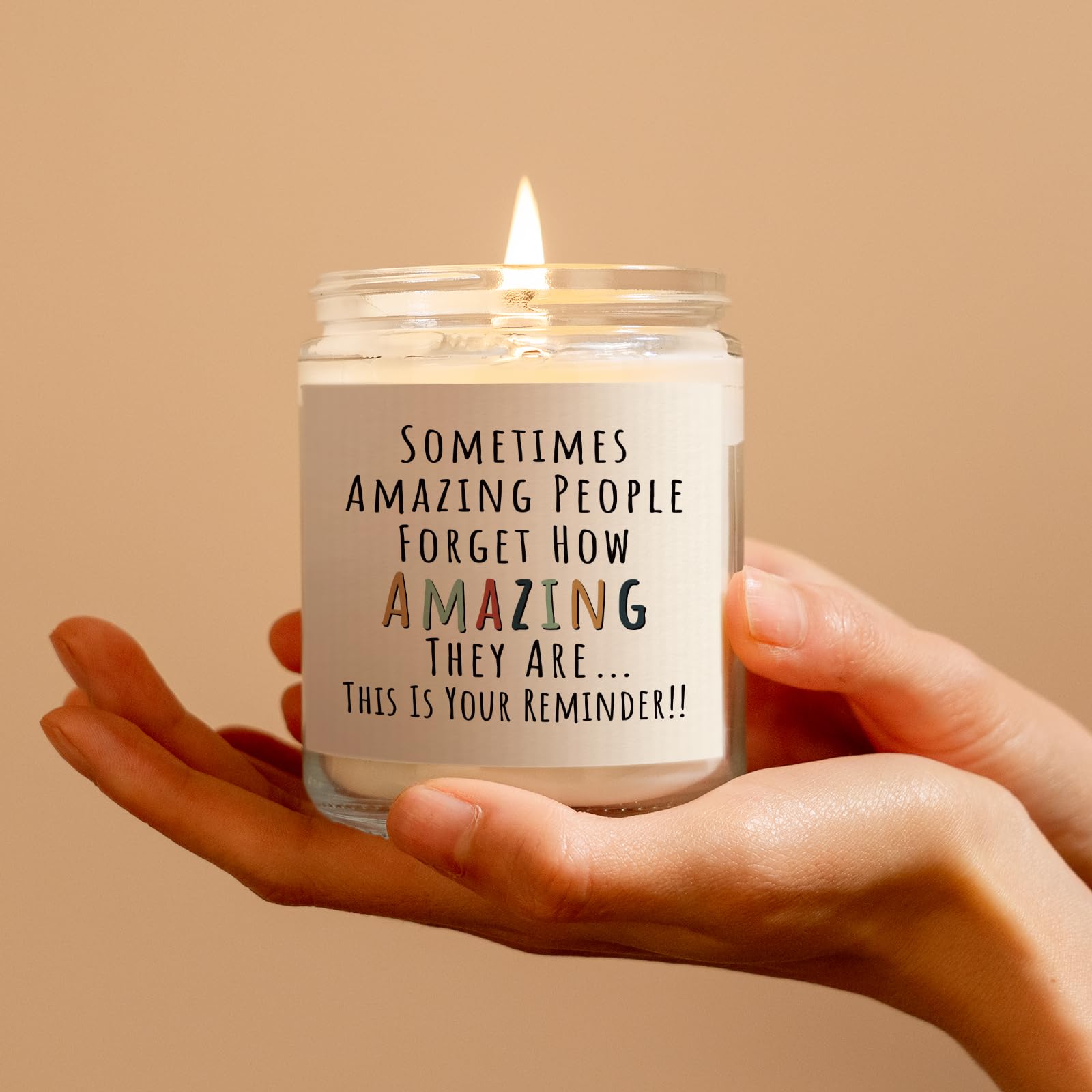 Bedroom scene with Craftique You're Amazing Lavender Candle glow