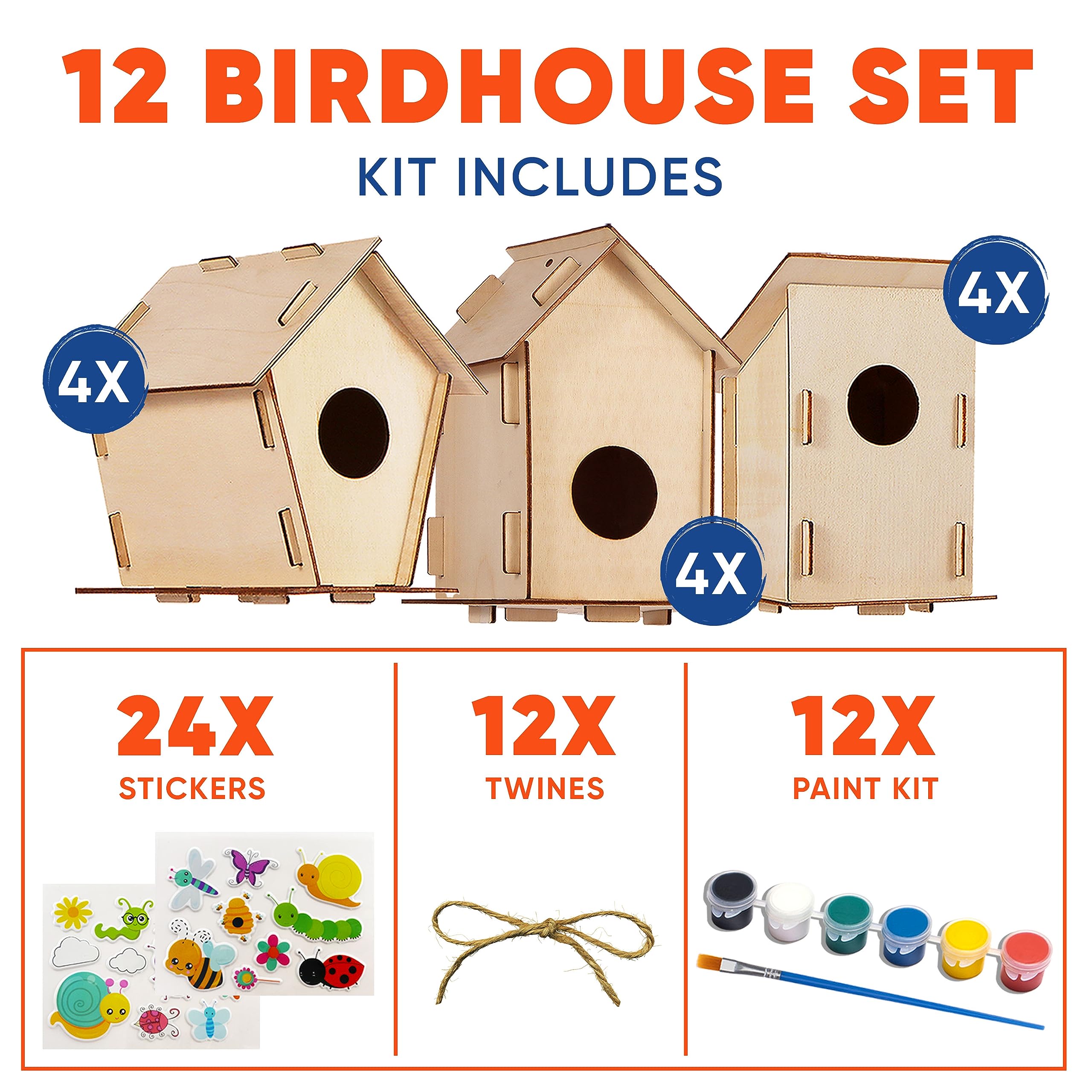 Crafty Happitooys bird house painting set with six-color palette for creative projects