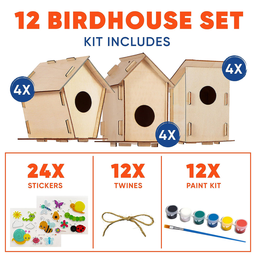 Crafty Happitooys bird house painting set with six-color palette for creative projects