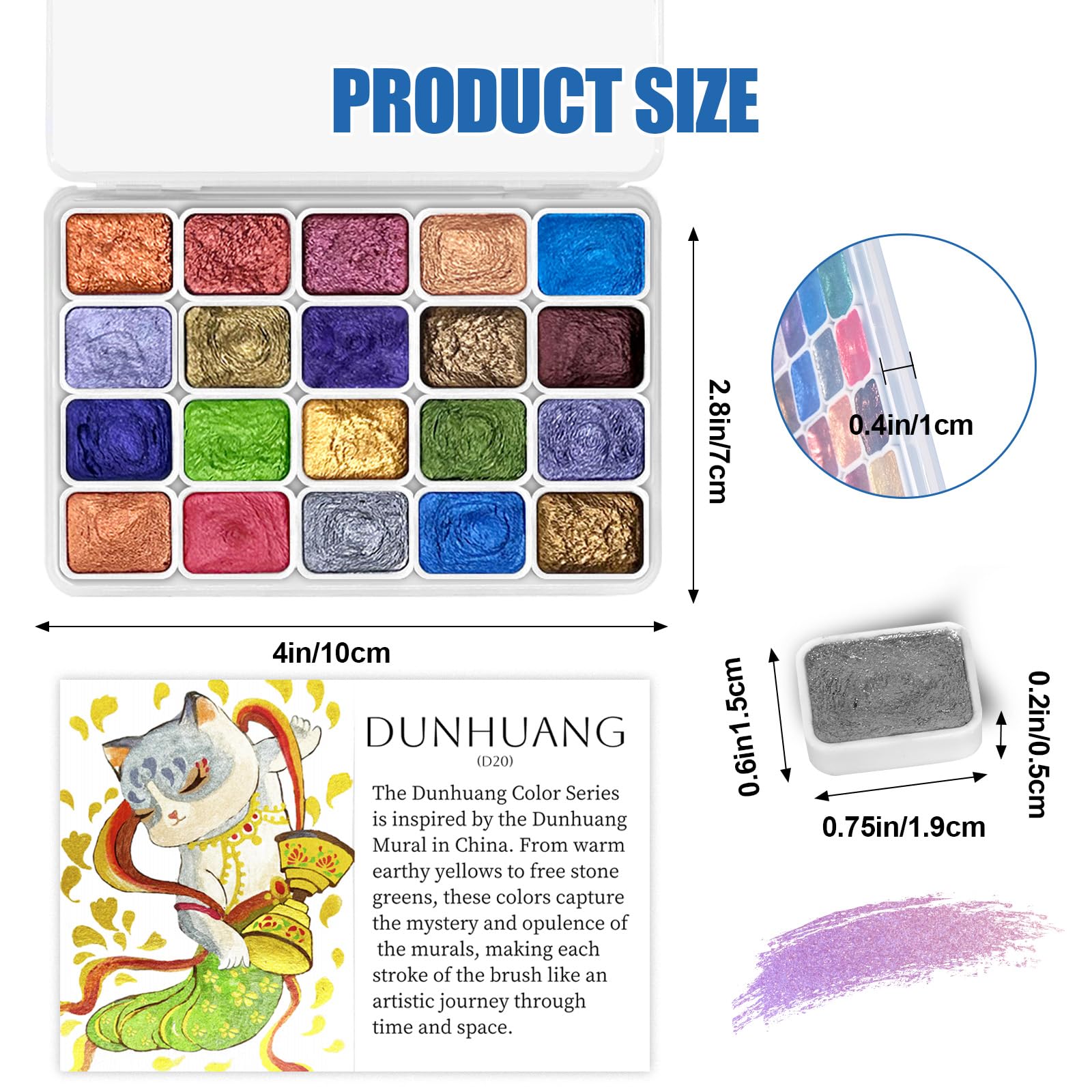 CraftyManor Pearlescent Watercolors Swatches show fade-resistant shimmer and color variety.