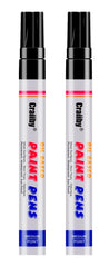 Craiiby black paint marker close-up showing 2-3mm tip for precise wood projects.