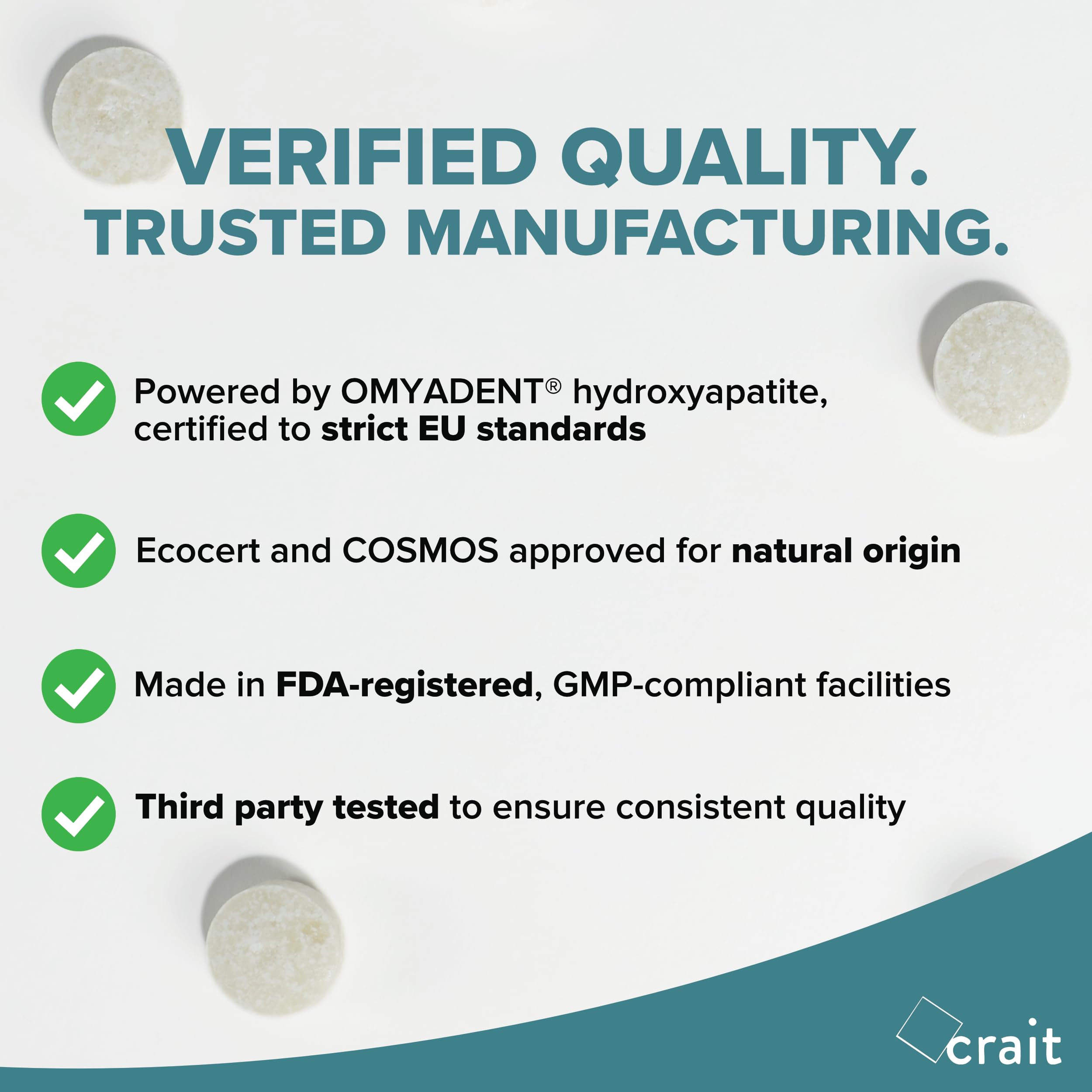 Crait mint-flavored sugar-free gum delivers long-lasting breath freshness.