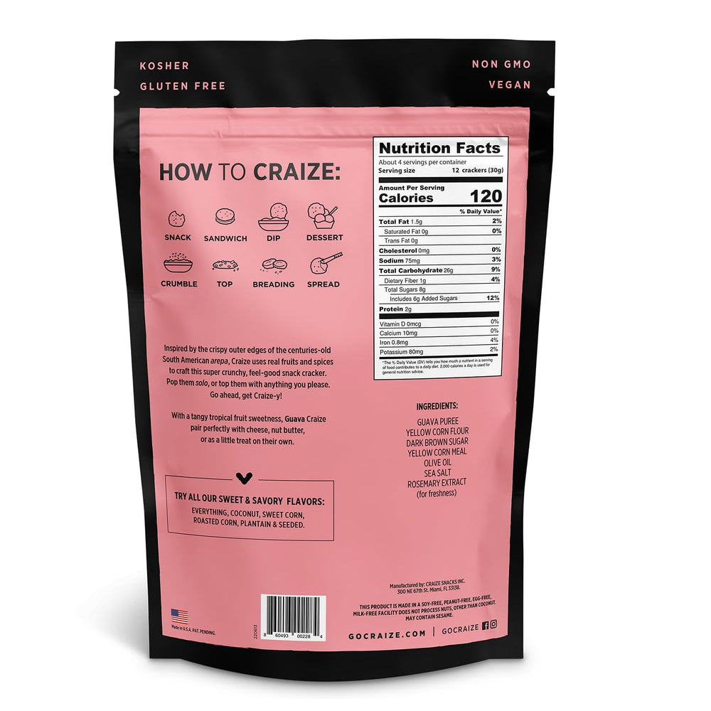 Craize Guava Crisps on cheese board for pairing.
