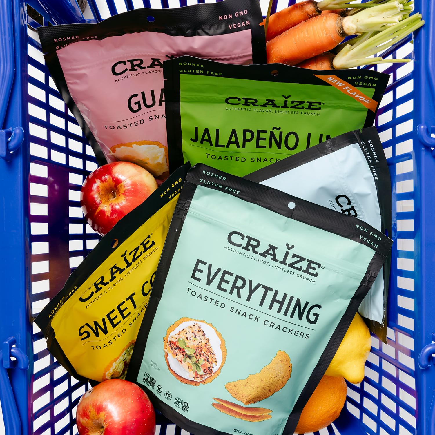 Craize Guava Crisps travel-friendly snack in a bag.
