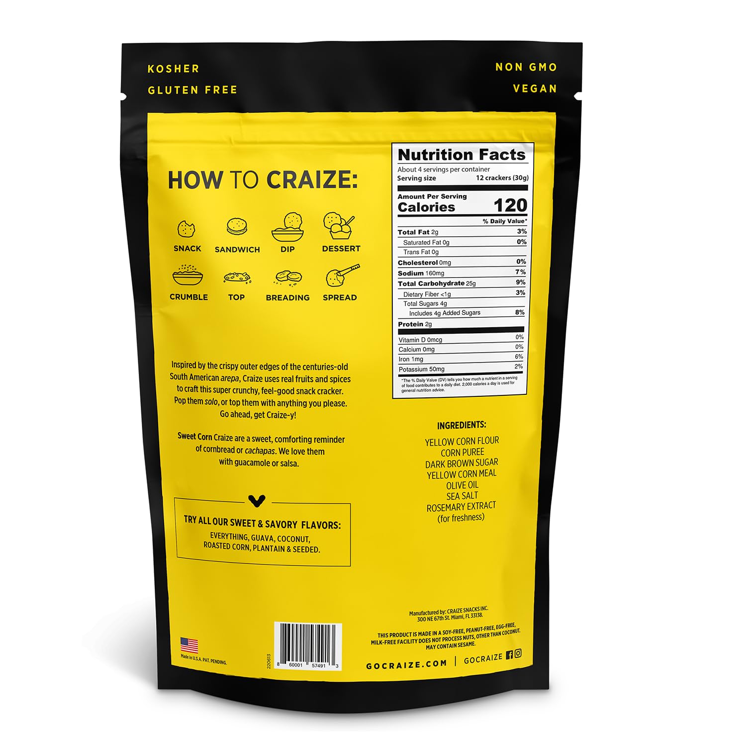 Craize Sweet Corn Crisps in hand, ideal for quick, savory snacking