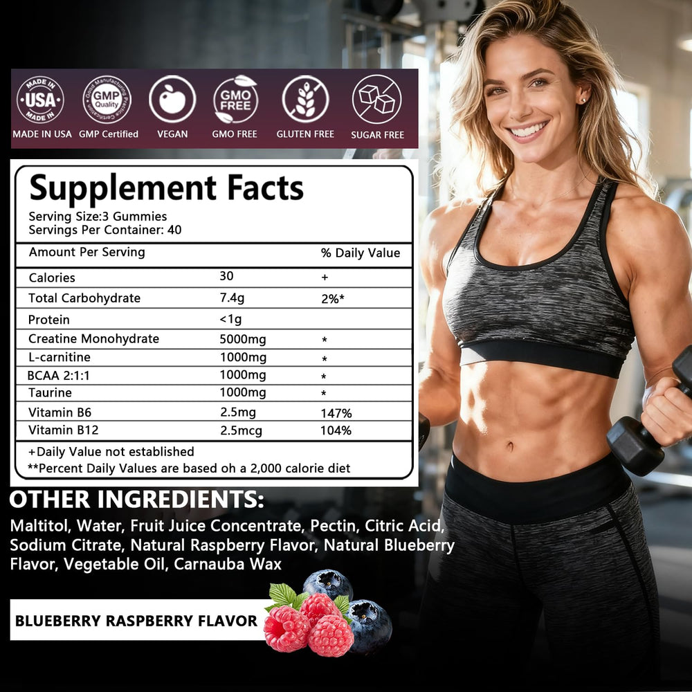 Crasye Creatine Gummies berry closeup highlights energy-enhancing formula