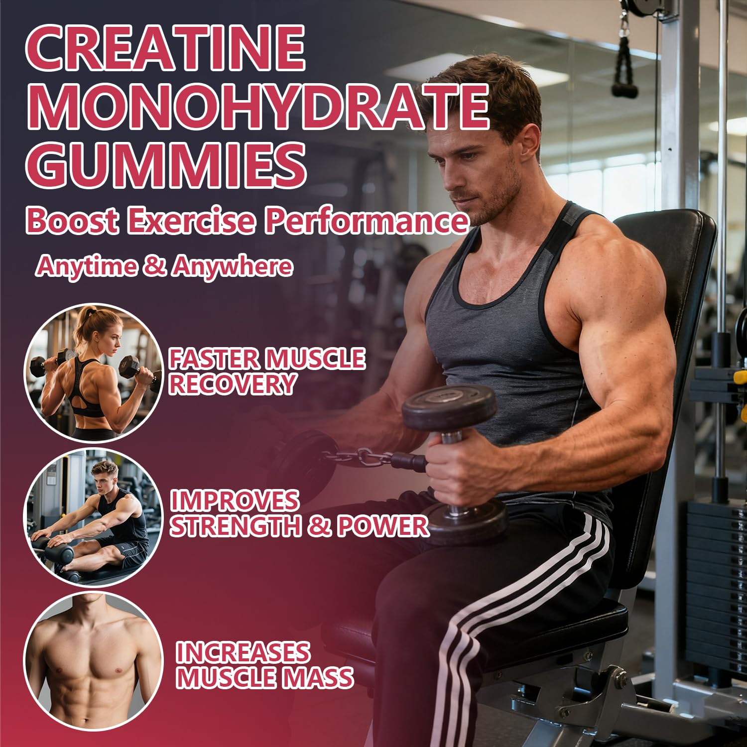 Crasye Creatine Gummies pack view displaying convenient format