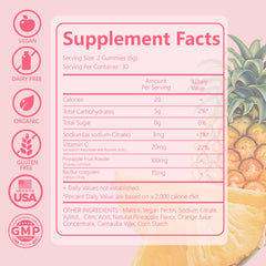 Crasye Gummies bottle open with pineapple imagery for tropical daily use