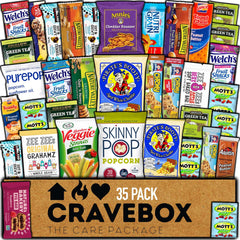 CRAVEBOX healthy snack box shows an assorted variety pack for on-the-go energy.